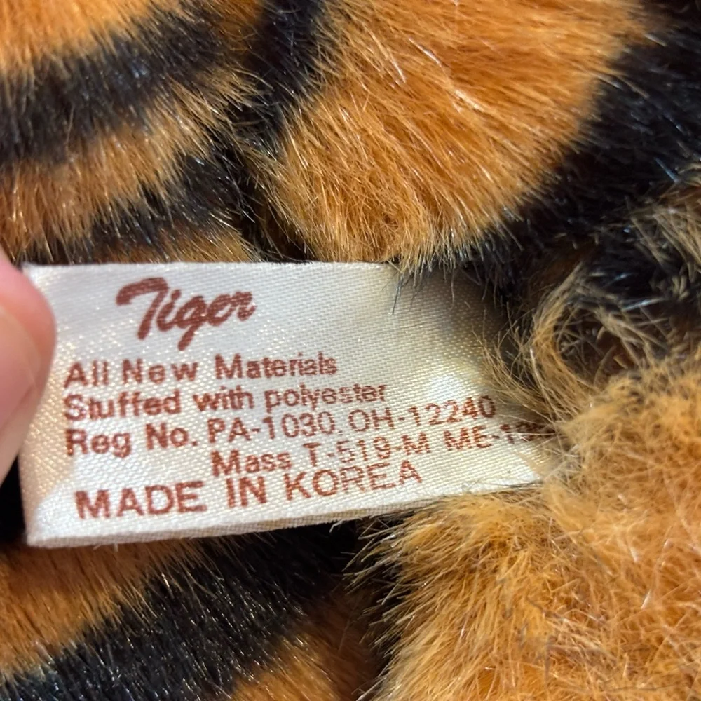 Vintage WEGO Tiger Plush‎ Stuffed Animal Korea Laying Jungle Cat 9115T